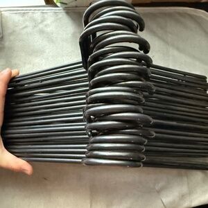 12 Black Plastic Clothes Hangers